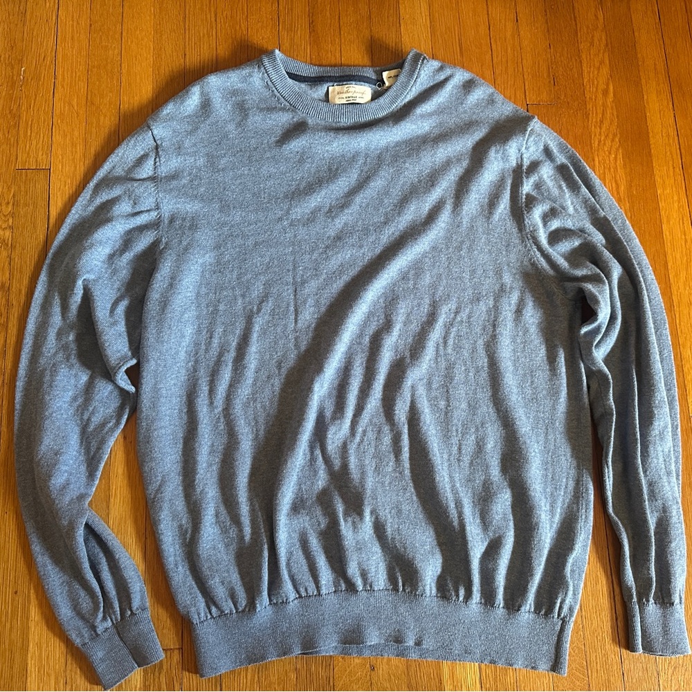 OG Weatherproof Vintage men’s light blue cotton cashmere crewneck sweater Size L